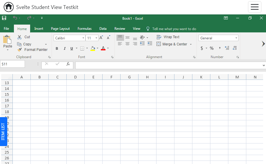 A simulated Microsoft Office suite environment.